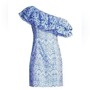 🦩Lily Pulitzer Sundea Eyelet Dress, size 6 Blue ~ White